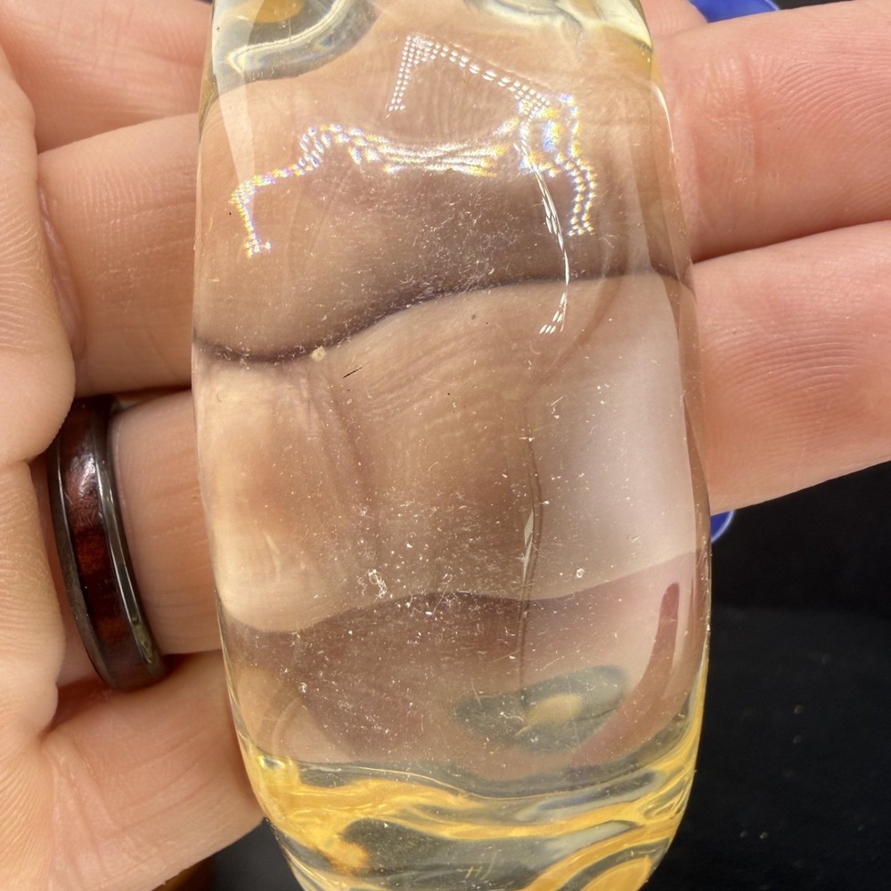 Vintage Estate Bangle Bracelet Clear Lucite Resin Chunky Wide 7.5